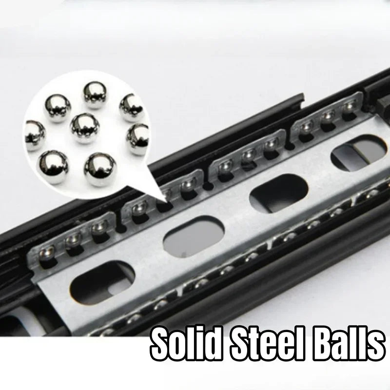 Cold Rolled Steel Hydraulic Damping Silent Three-Section Wardrobe Drawer Slides with Guide Rail Hardware