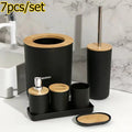 7pcs/set Home Bathroom Accessories Set Multipurpose Bathroom Organizer Kit with Toothbrush Holder Soap Dispenser Toilet Brush