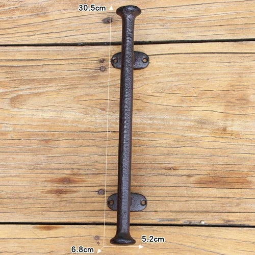 Retro Nostalgic Old Fashioned Cast Iron Handle Wardrobe Simple Door Handle Large Wooden Door Pull Rod Handle 30.5x5.2cm