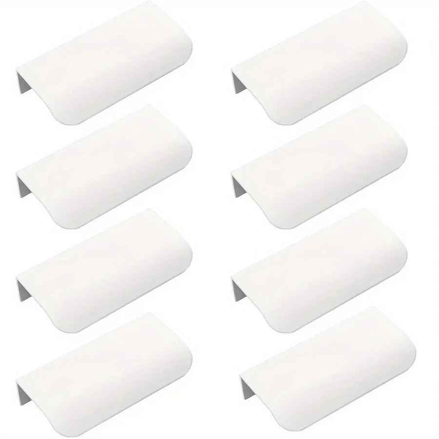 8pcs cabinet pull handles, hidden drawer handles, modern-style cabinet hardware for wardrobes and drawers