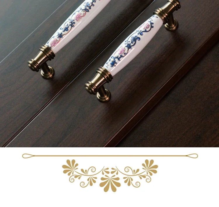 ceramic handle American retro cabinet door modern minimalist European style drawer cabinet wardrobe cabinet handle