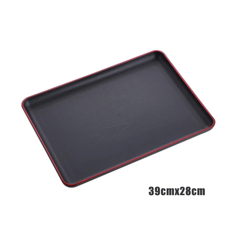 Restaurant Plastic Serving Tray Home Tea Fruit Dessert Tray Anti-Slip Resistant Food Cooking Storage Tray Kitchen Organizer