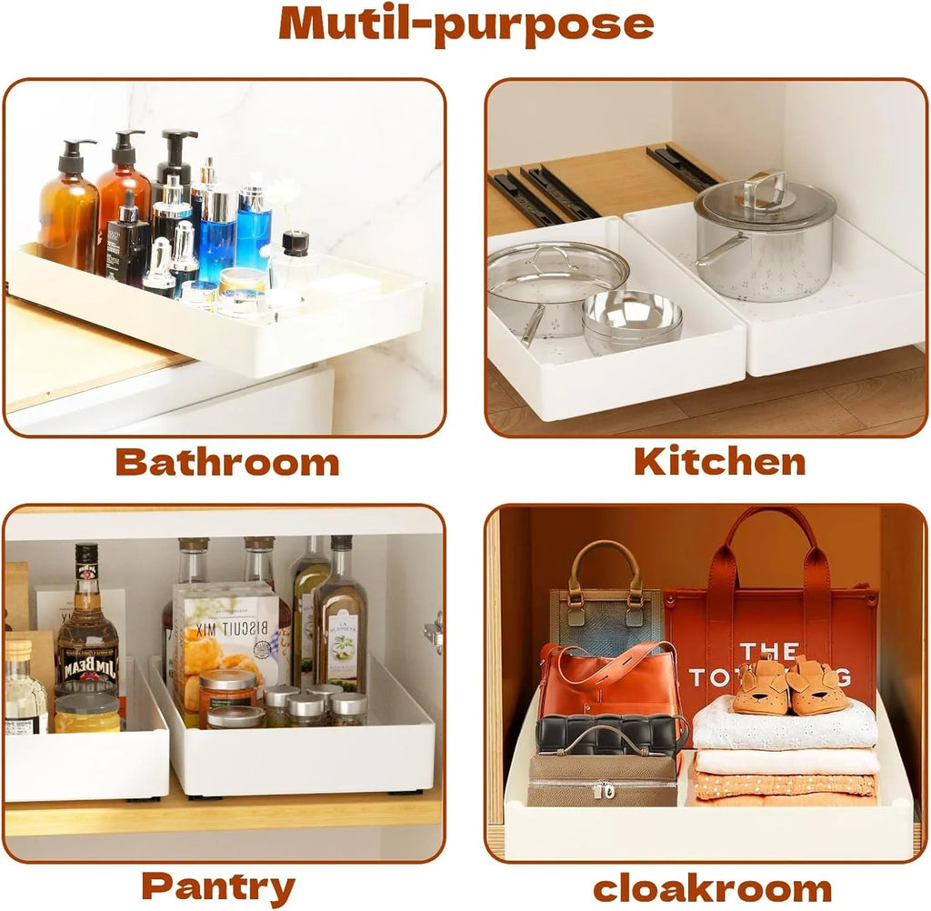 Punch-free Kitchen Pull-out Rack Pull-out Cabinet Storage Rack Under Sink Rack Pull Basket Drawer Kitchen Storage and Organizer