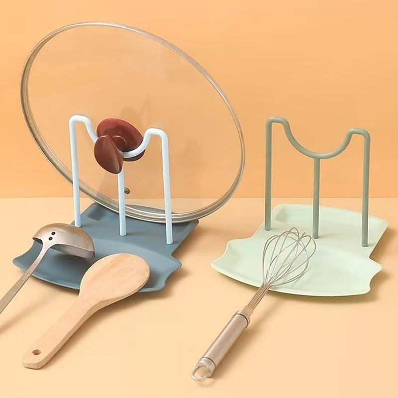 Kitchen Organizer Spatula Pot Lid Rack Shelf Plastic Spoon Rest Utensil Multi-function Dish Rack Organizer Kitchen Cooking Tools
