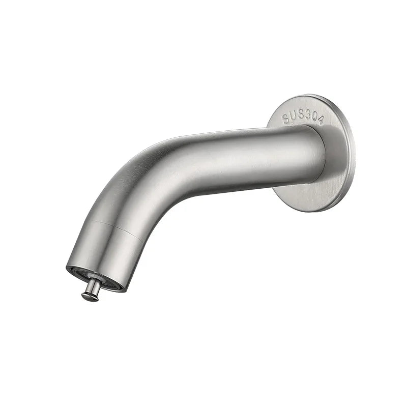 Bathroom Faucet Wall Mounted Sink Faucets Stainless Steel Cold Water Tap Touch Press Bathroom Basin Faucets Toilet Saving Tap