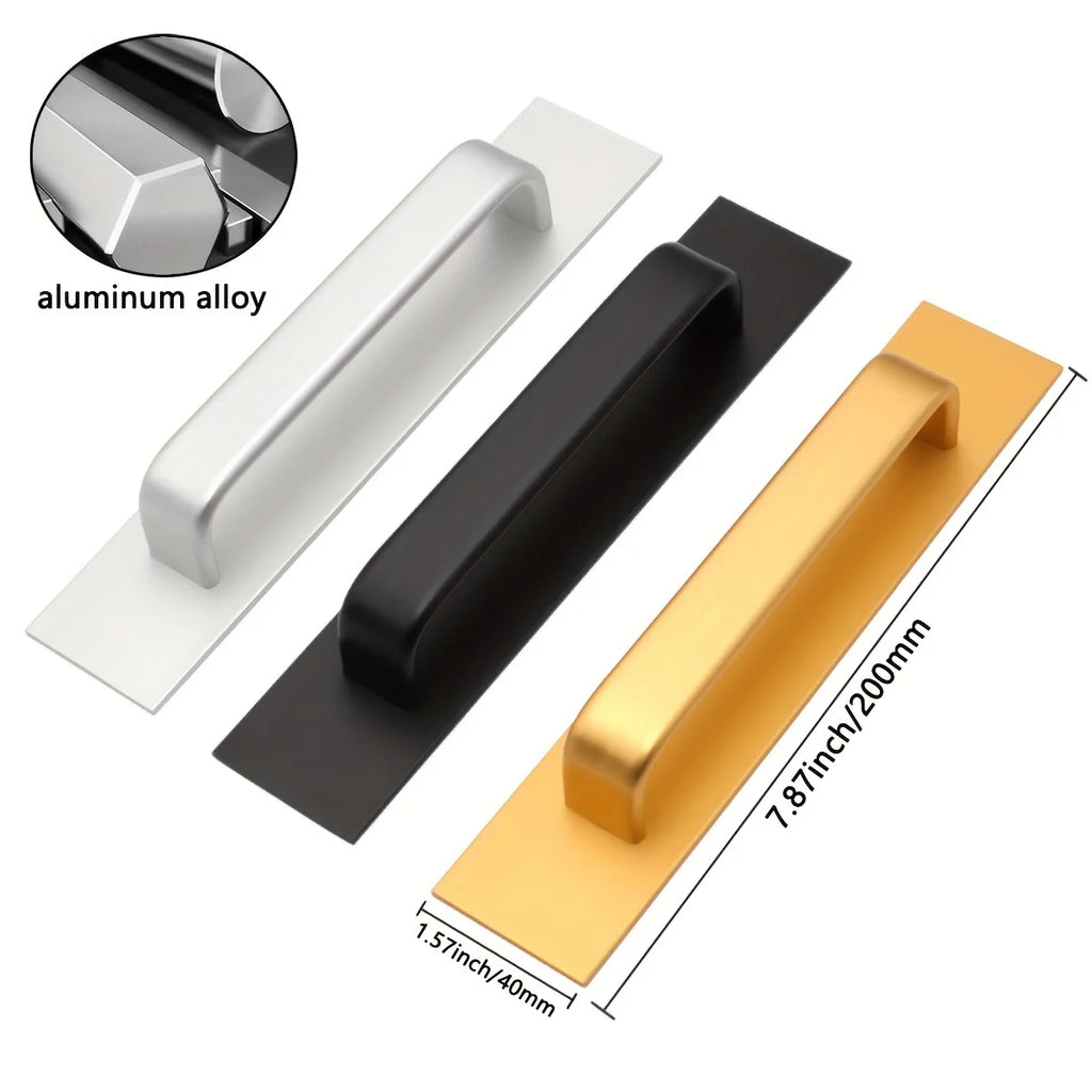 Adhesive Cabinet Handles Plus - Stainless Steel No-Drilling Easy Installation Handles For Cabinet Door Window Drawer & Refrigera
