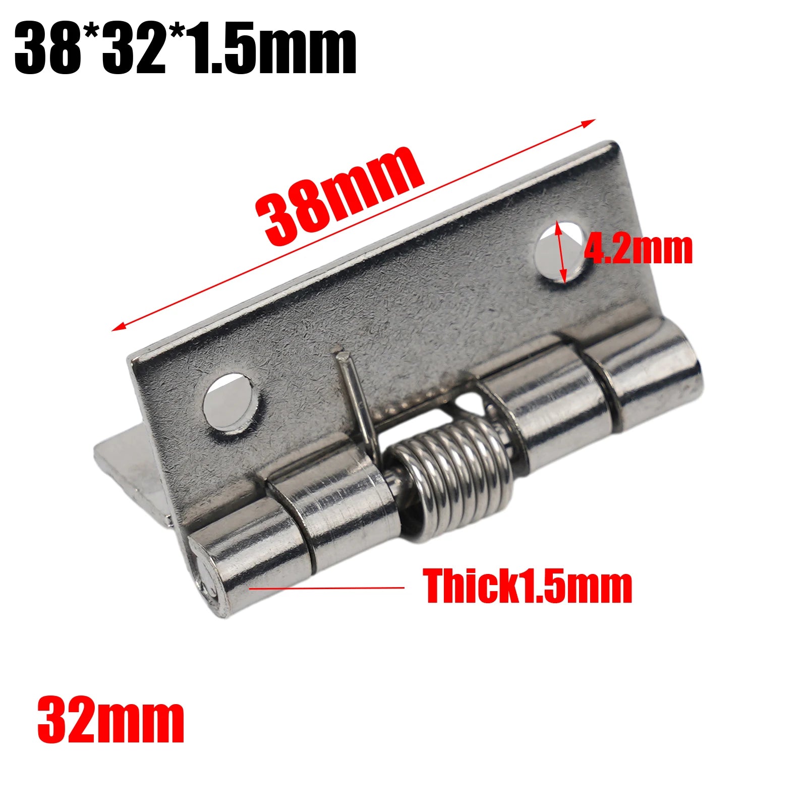 2pcs 1/1.5/2/3Inch Silver Spring Door Hinge Stainless Steel Self Closing Design Windows Cabinets Boxes Household Hardware