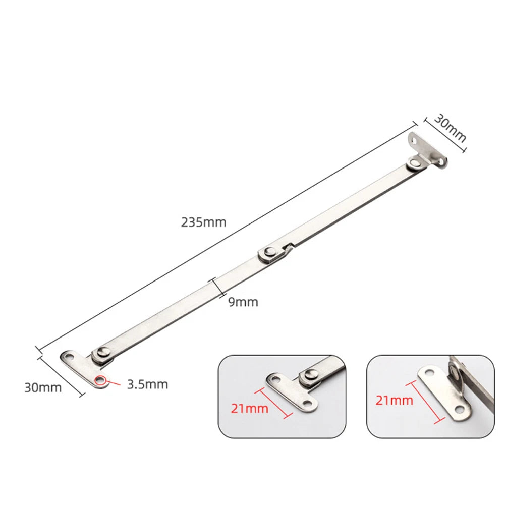 2pcs Folding Pull Rod Furniture Doors Close Lift Up Stay Support Hinge Stainless Steel Pull Rod Kitchen Hardware Accessories