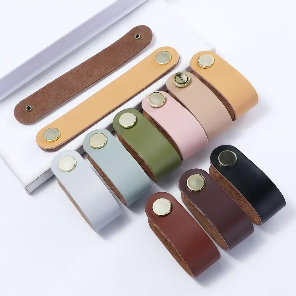 Children's Furniture Hardware Kitchen Wardrobe Cabinet Environmentally Drawer Handle Door Pulls Furniture Knobs Leather Handle