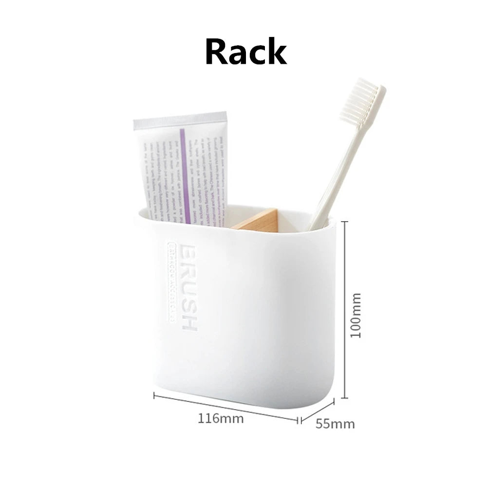 Bamboo Bathroom Accessories Toilet Brush Toothbrush Holder Gargle Cup Soap Holder Lotion Dispenser Bathroom Essential Accessory