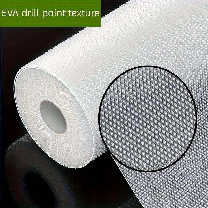 Easy-Clean Waterproof EVA Cabinet Drawer Mat Oil & Stain Resistant Cut-to-Fit for Kitchen Refrigerator Liner & Table Protection