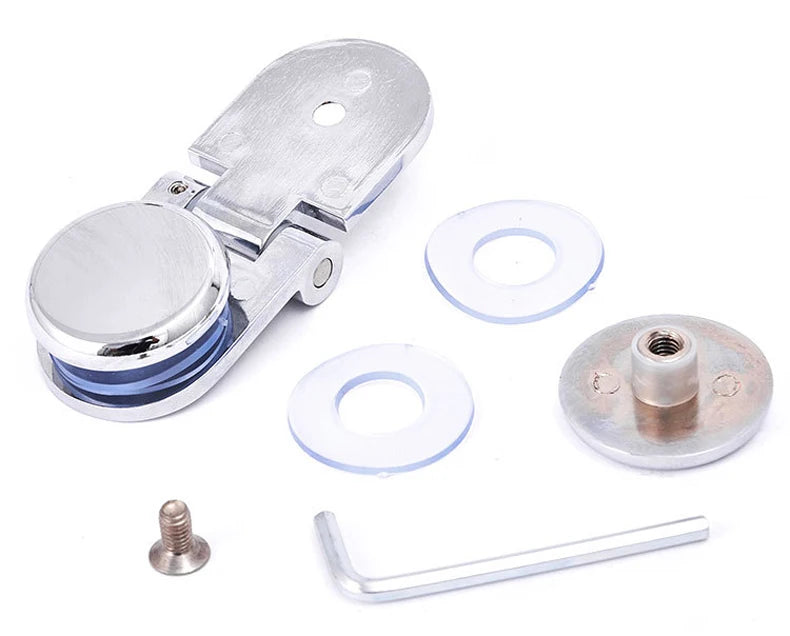 Glass Holder Thickened Glass Door Hinge Double Hinge Cabinet Bathroom Glass Clip Wine Cabinet Glass Window Hinge