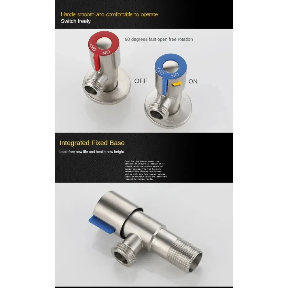 Bathroom Basin Sink Faucets Taps Angle Stop Valve Brass Black Finish G1/2" Shut Off Valve Bathroom Toilet Bidet Shower Water Tap