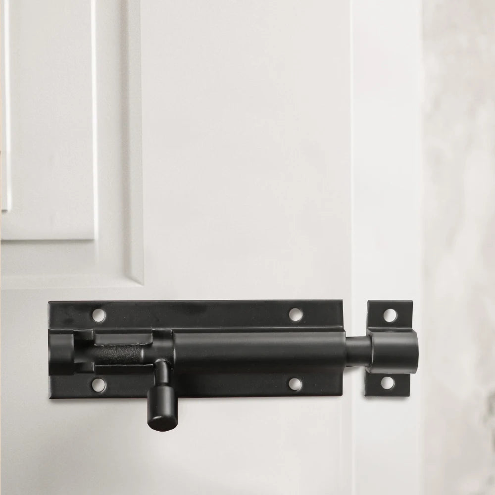 Black Door Lock Barrel Aluminum Alloy Door Lock Latch for Home Hardware Gate Safety Door Bolt Tower Window Catch Lock Silver