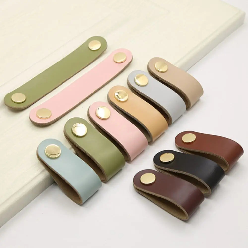 Nordic Modern Style Soft Kitchen Wardrobe Cabinet Environmentally Door Pulls Drawer Handle Furniture Knobs Leather Handle