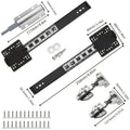 5 Pcs Sliding Door Hardware Kit, Space-Saving Hidden Track&Foldable System with Magnetic Closure for Cabinet, Wardrobe&TV Stand