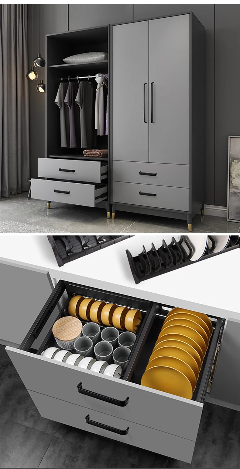 Modern Furniture Handles Black Wardrobe Door Pulls Silver Long Drawer Pulls Bathroom Cabinet Handle Aluminum Alloy Curved Handle