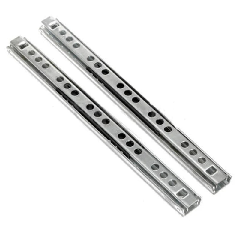 2Pcs Ball Bearing Drawer Slides 8-16inch Furniture Slide 17mm Metal Ball Bearing Slides Keyboard Cabinet Cupboard Drawer Runners