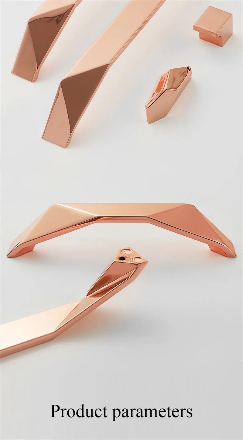 Modern Simple Geometric Design Golden Cabinet Handles Gray Drawer Knobs Kitchen Cupboard Door Handles Furniture Handles Hardware