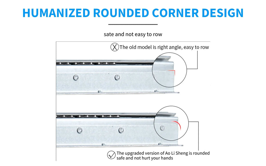 1Pcs Bottom Mount Heavy Duty Drawer Slides 260 LB Load Capacity Full Extension Ball Bearing Cabinet Hidden Stair Rail 400-900mm