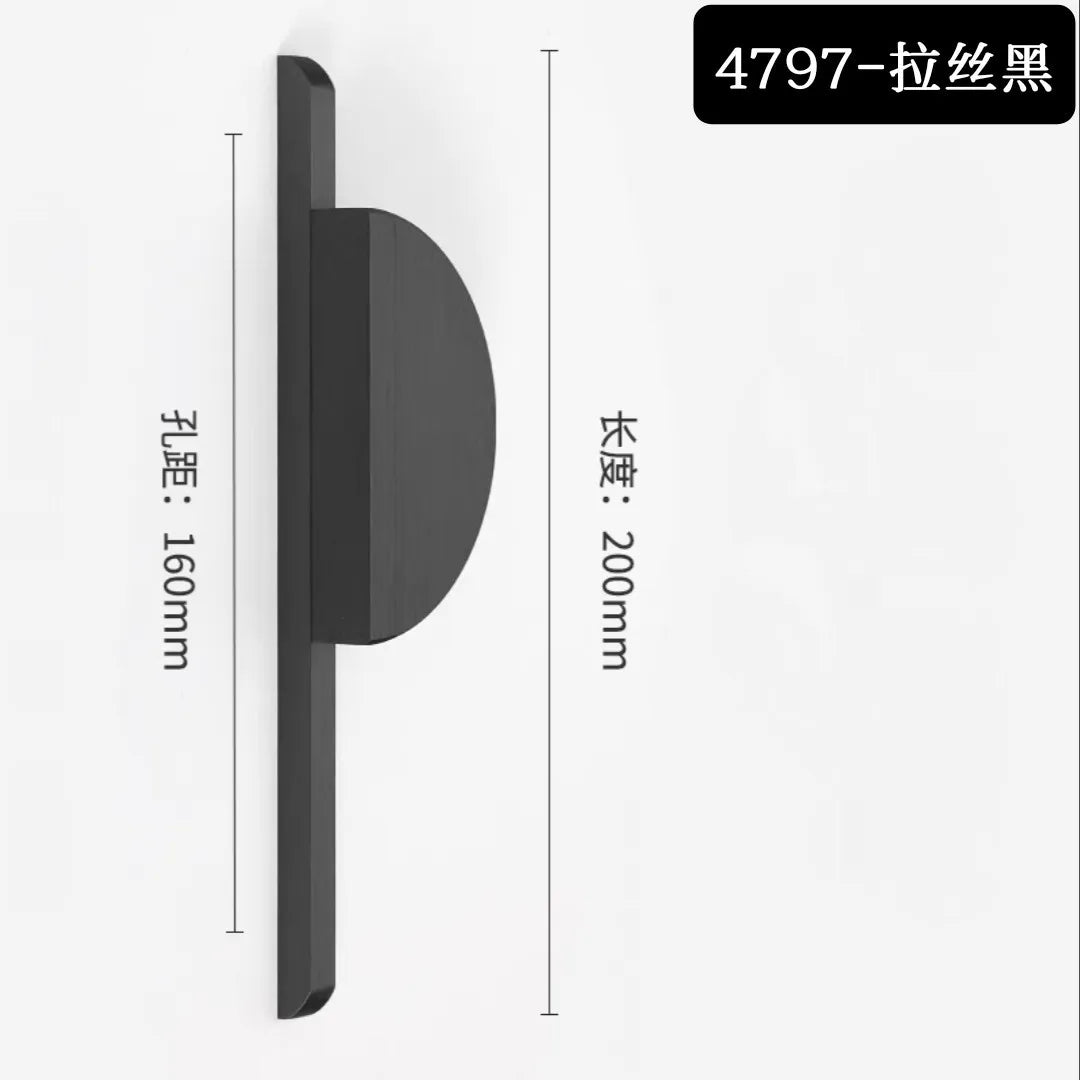 Modern Simple Black Round Counter Cabinet Door Pulls Drawer Knobs Furniture Handles Kitchen Cupboard Door Handles Hardware