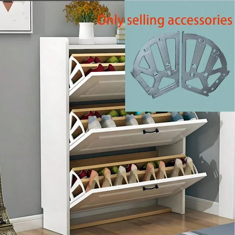Shoe Rack Accessory - 3-Tier Connector, Thickened Iron Structure with Hidden Foldable Shelf, for Shoe Organization, 3-Layer Prac