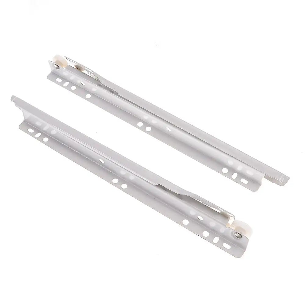 1Pair Chute Cabinets Keyboard Roller Pulley Furniture Slides Mute Two Section Drawer Track Slides Cabinet Rails