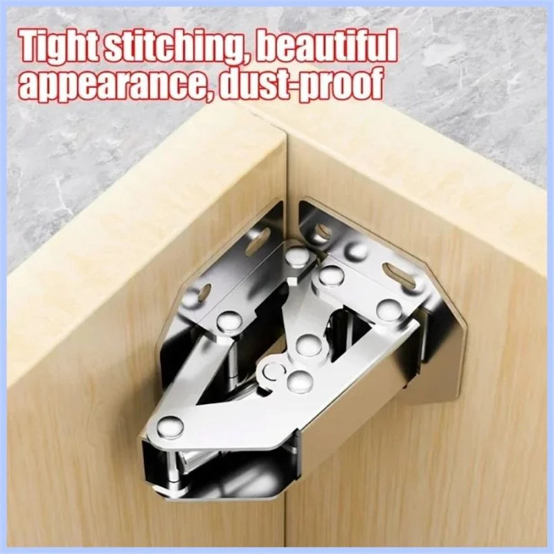 10/2PCS 90 Degree Steel Cabinet Hinges No-Drilling HoleHydraulic Buffer Hinge Kitchen Cabinet Cupboard Hinges Furniture Hardware