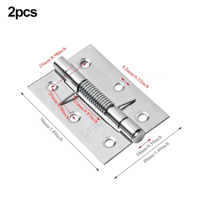 2pcs Self Closing Spring Door Hinge Stainless Steel Hinge For Window Cabinets Jewelry Boxes Automatic Rebound Hardware