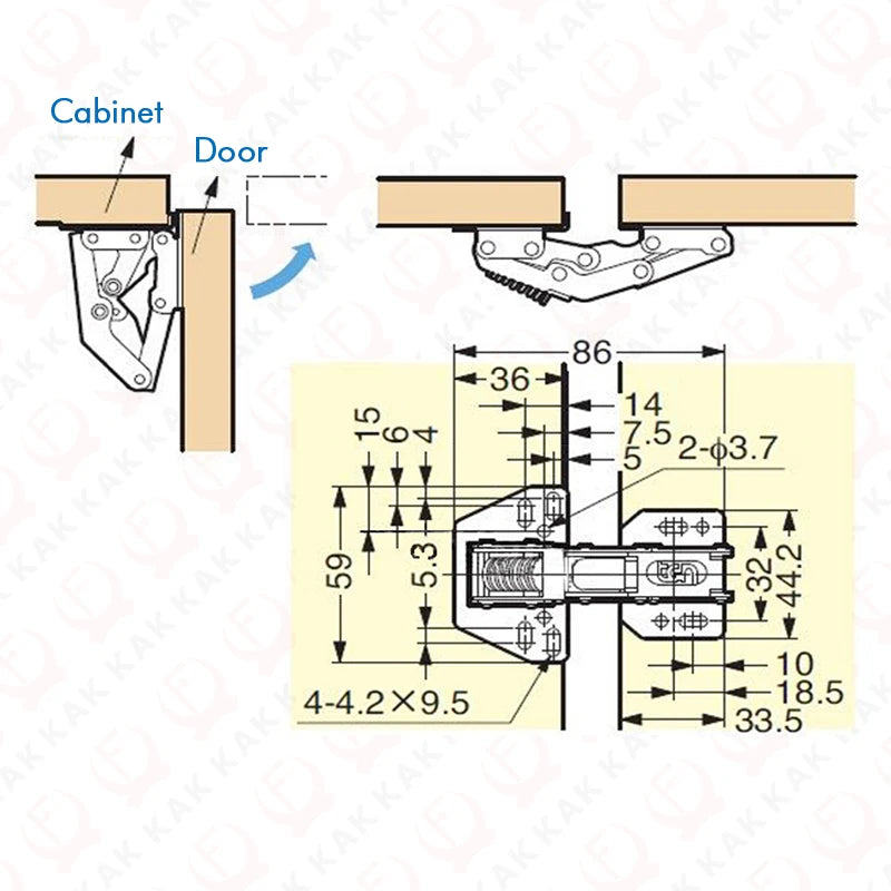 KAK Hydraulic Cabinet Hinges Soft Closing Kitchen Damper Buffer Door Closer RV Camper Car Door Support Furniture Hinge Hardware