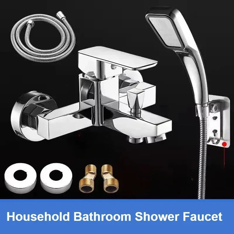Bathroom Faucets Hot and Cold Shower Tap Wall Mounted  Mixing Valve Single Handle Dual Control Bathtub Faucet Shower Accessories