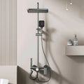 Bathroom Multifunction Shower System Set Household Rotary Knob Hot and Cold Water Pressurize Gunmetal Gray Aluminum Shower Set