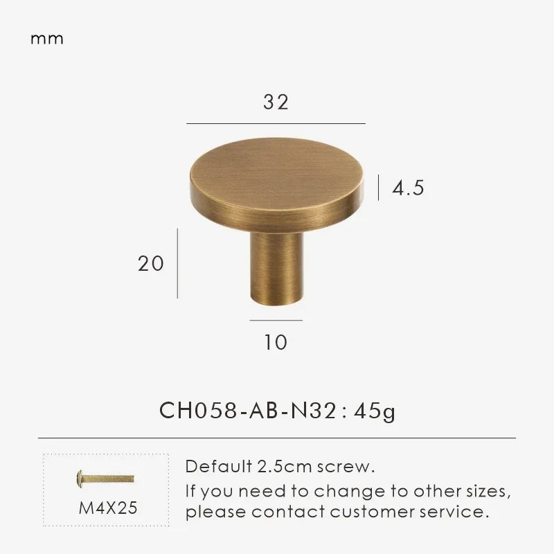 Solid Brass Circular Gold Black Antique White Cabinet Furniture Knobs Wall Bathroom Clothes Hook Handle