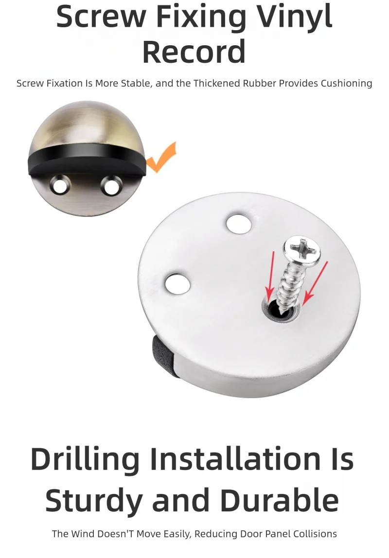 New No-Drill Magnetic Door Stopper - Silicone Anti-Collision Buffer for Glass & Bedroom Doors, Windproof Floor Mount