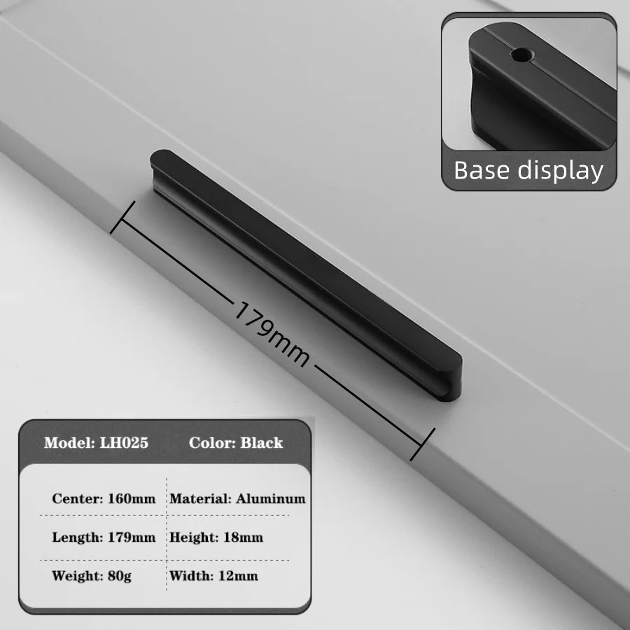 Modern Long Cabinet Handles Hidden-style Aluminum alloy Wardrobe Drawer Handle 800mm 1000mm Furniture Pulls