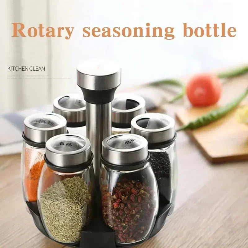6-12 pcs Revolving Spice Rack Organizer Countertop, Spinning Spice Storage Rack Tower Organizer,Spice Seasoning Bottle Organizer