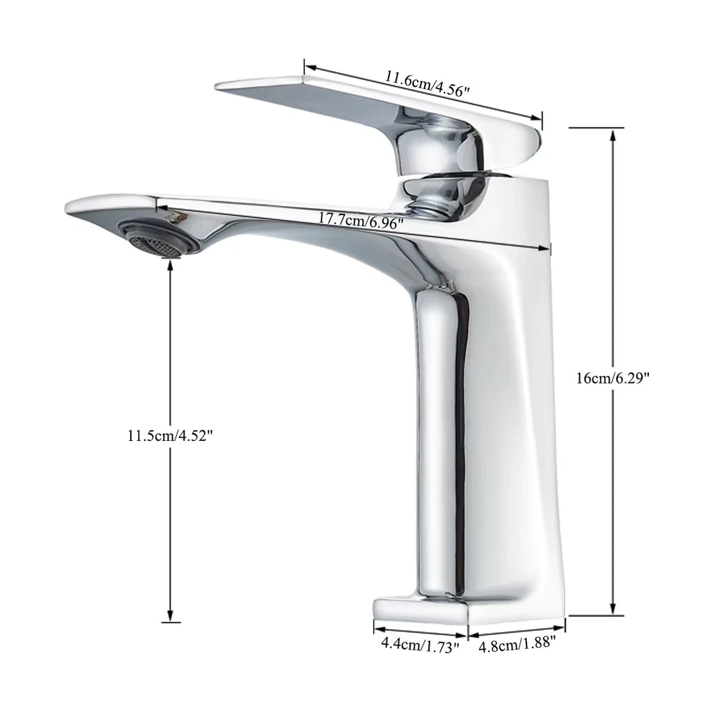 Brass Core Modern Bathroom Sink Faucet Single Handle Deck Mounted Wash Basin Water Tap Hot And Cold Mixe
