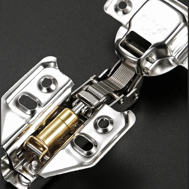 2/10 Pcs Stainless Steel Cabinet Door Hinges Hydraulic Damper Buffer Soft Close Quiet Wardrobe Door Concealed Hinges with Screws