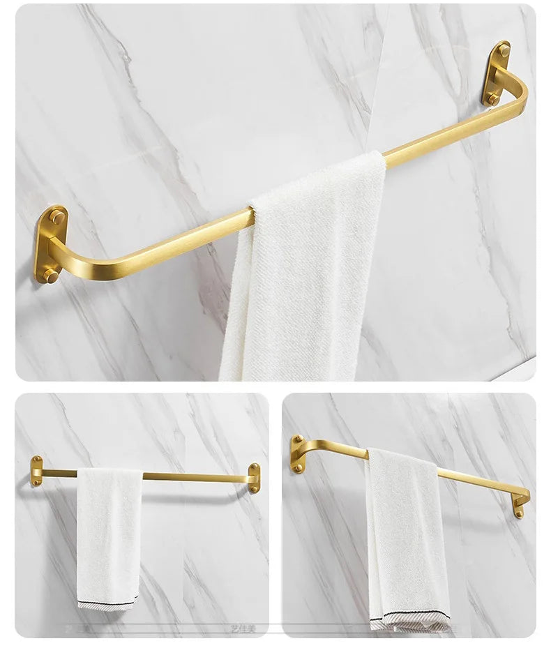 Bathroom accessories: brushed golden corner rack, towel rack, bathroom storage rack, bathroom hardware pendant bath accessories