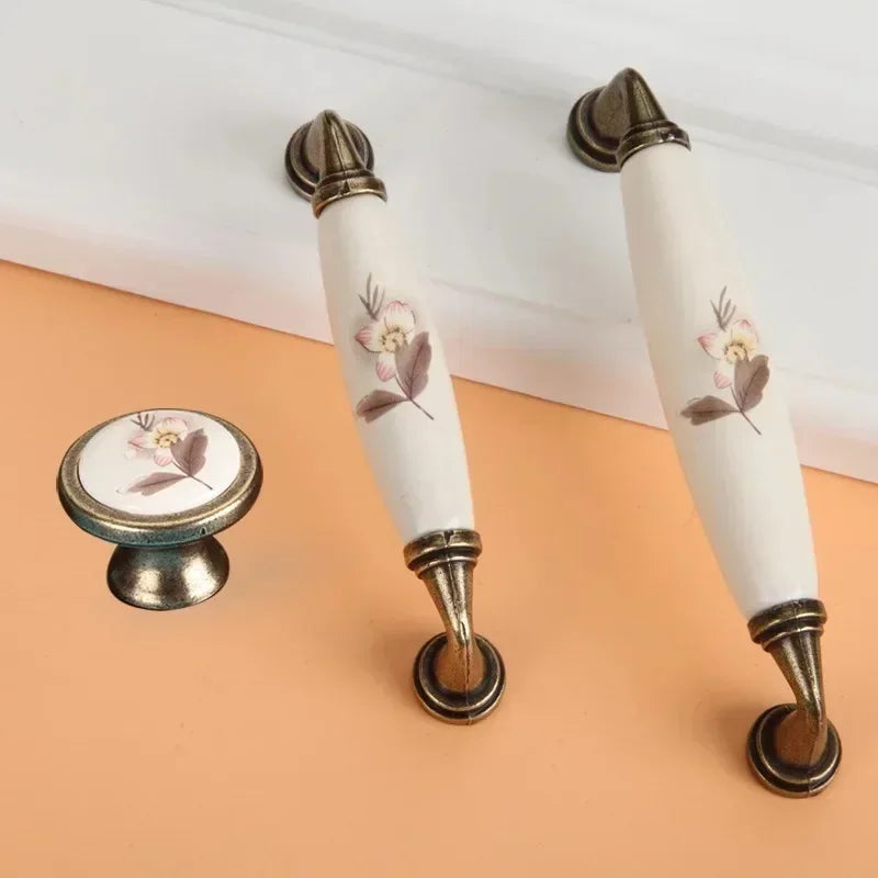 Furniture Cupboard Wardrobe Knobs Dresser Door Decorative Kitchen Vintage Cabinet Knob Ceramic Button Drawers Pull Handle