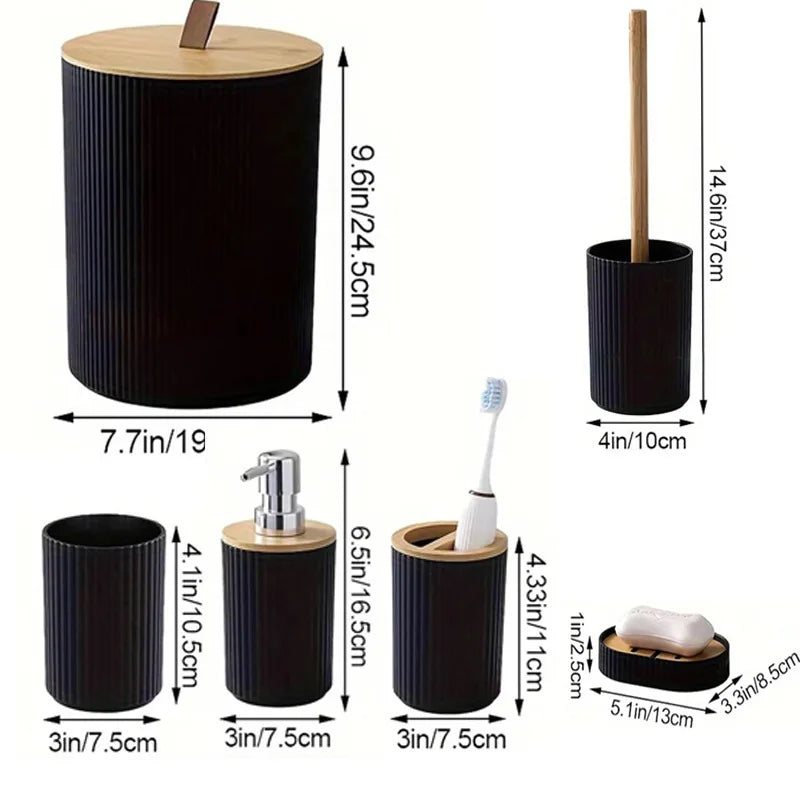 1 Piece Bathroom Accessories Set 6 Piece Bathroom Accessories Set With Paper Basket Houserack Gift Bath Set For Bathroom Decor