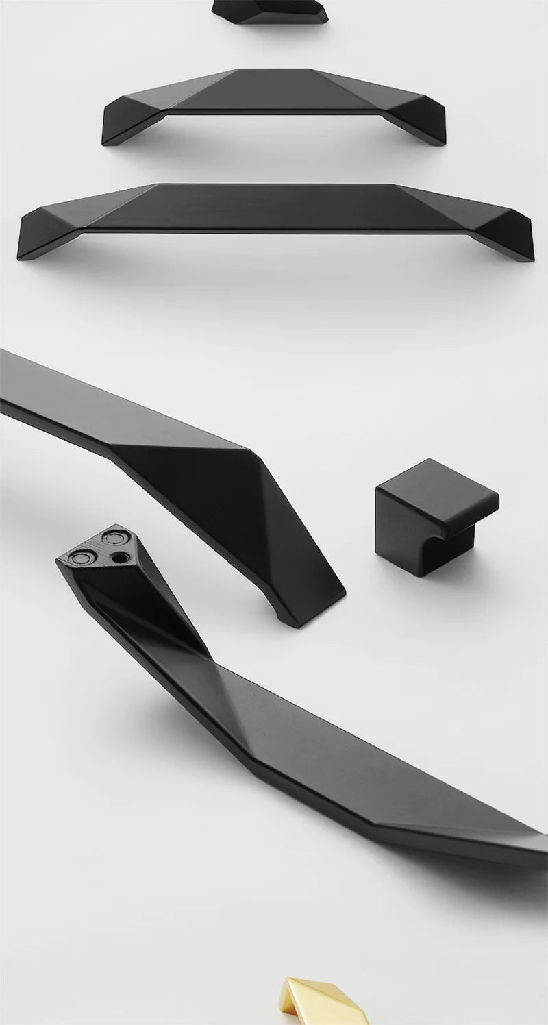 Modern Simple Geometric Design Golden Cabinet Handles Gray Drawer Knobs Kitchen Cupboard Door Handles Furniture Handles Hardware