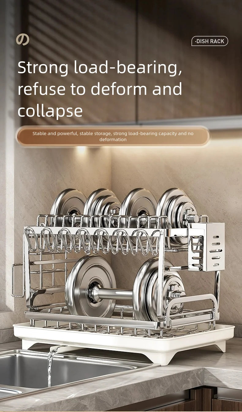 304 stainless steel kitchen storage rack, bowl and plate storage box, draining rack, multifunctional home storage rack for bowls