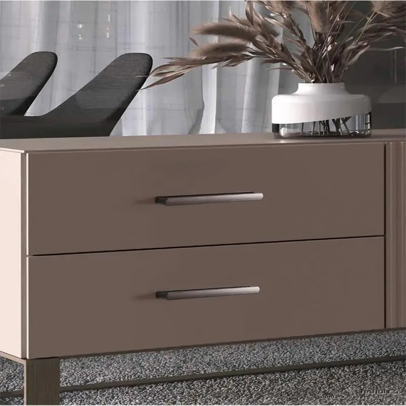 Modern Simple Light Luxury I-Shaped Cabinet Door Handle Extended Round Head Drawer Wardrobe Cabinet Furniture Door Handle