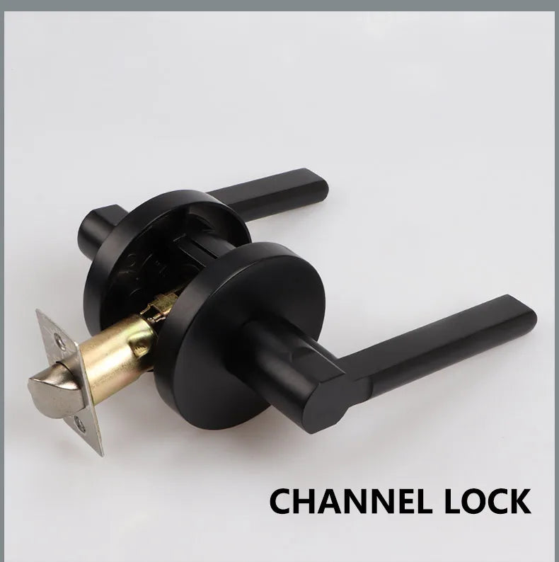 Door Lock Household Universal Silent Toilet Indoor Bedroom Lock Three-bar Handle Lock Old-Fashioned Spherical Round Door Lock