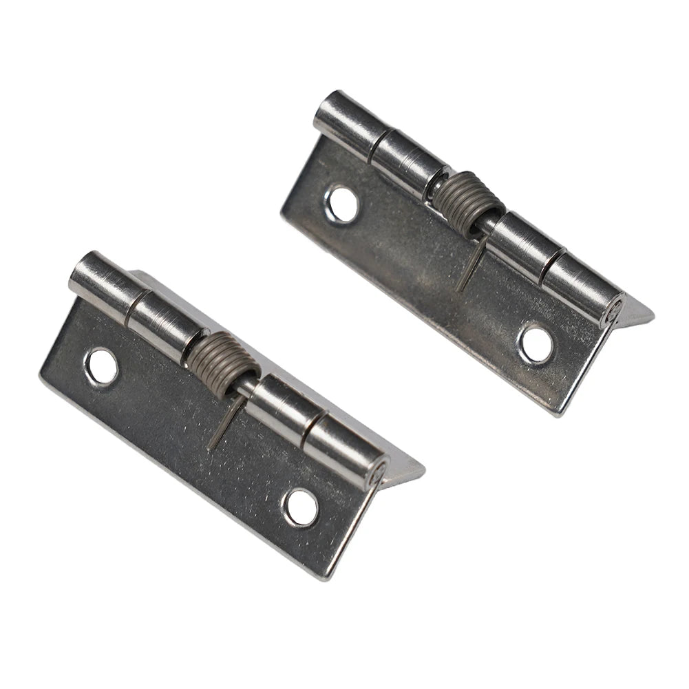 2pcs 1/1.5/2/3Inch Silver Spring Door Hinge Stainless Steel Self Closing Design Windows Cabinets Boxes Household Hardware