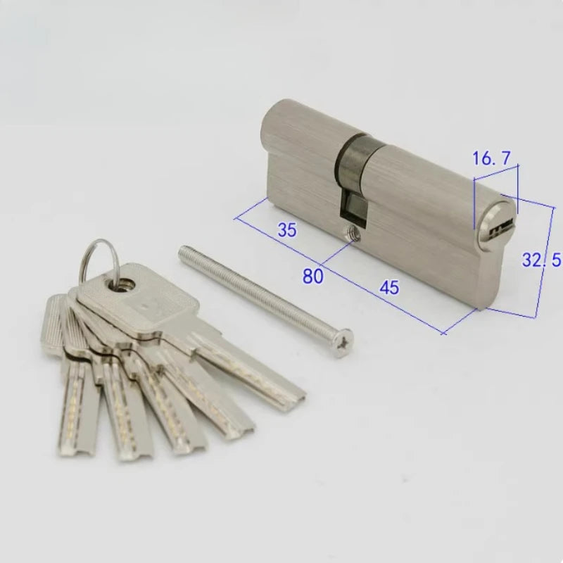 Indoor Lock Cylinder Bedroom Door Lock Core Metal Double Opening Eccentric Key Lock 65mm/70mm/80mm/85mm/90mm/100mm Hardware