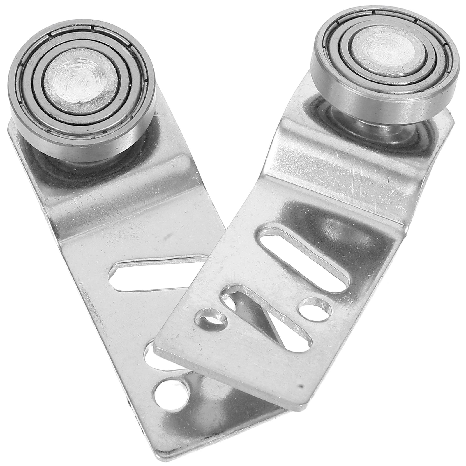 1 Pair Stainless Steel Sliding Door Pulley 23mm Axle Heavy-Duty Angled Sliding Door Runner With Steel Ball Bearings Hardware