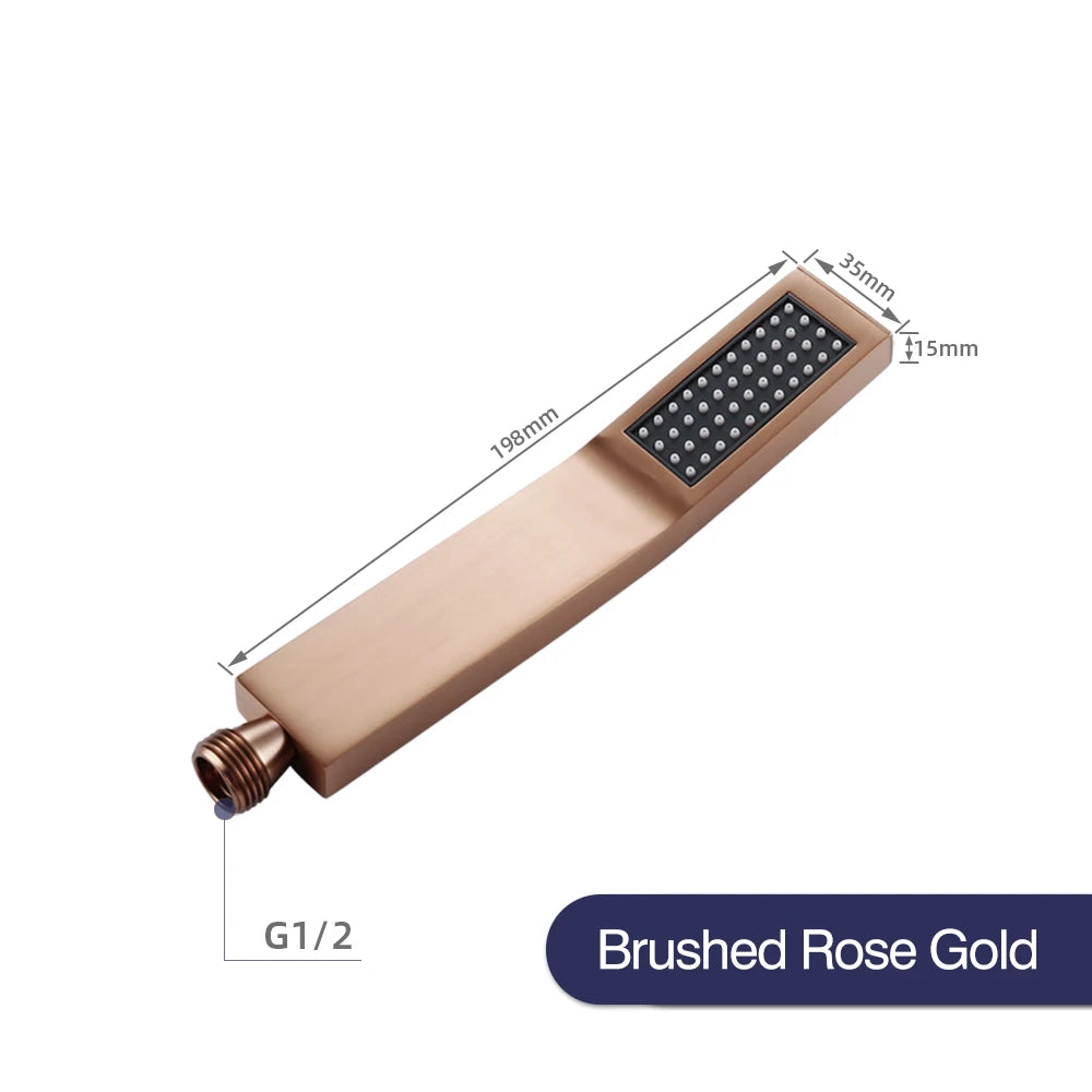 Black Bathroom Faucet Shower Faucet Bathroom Accessories Water Saving Shower Heads Solid Brass Bar Shape Handheld Hardware Acces