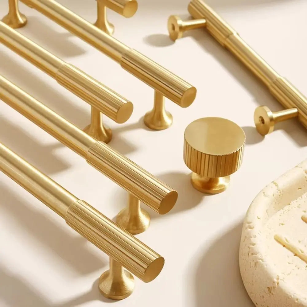 Golden Handles Nordic Style Cabinet Handles Bar Pull Modern Drawer Knobs Brass Minimalist Dresser Hardware Drawer